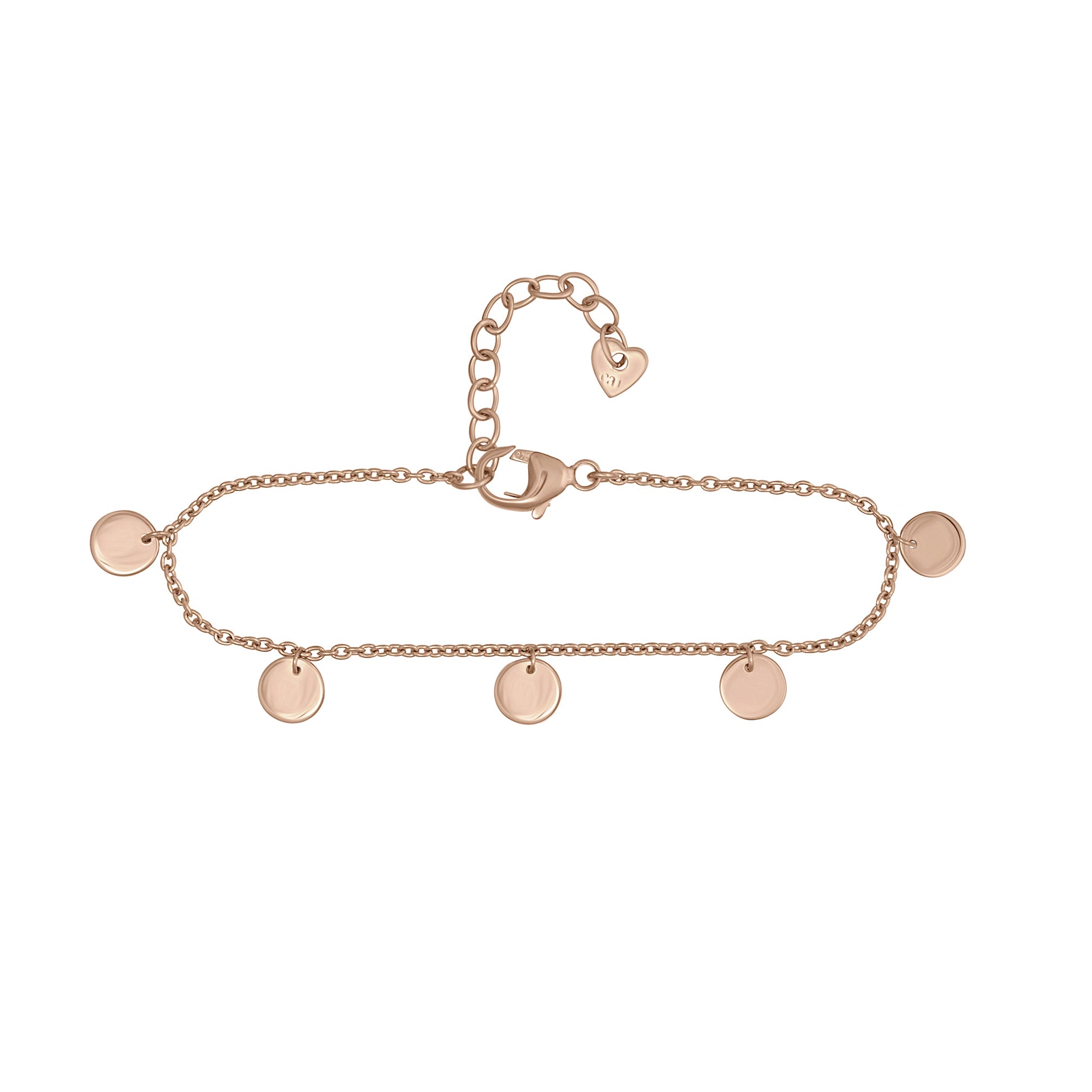 Chaîne de cheville gourmette en argent sterling 925/- plaqué or rose 22+3cm
