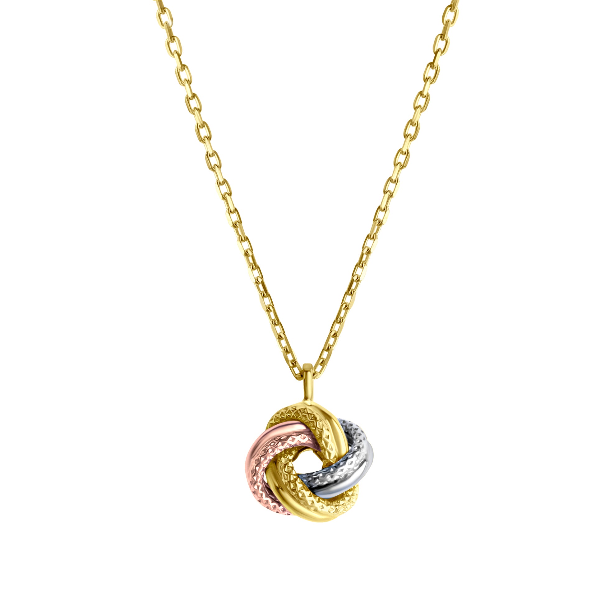 Anhänger mit Kette Ankerkette 585er Gold rhodiniert (teil) 45cm