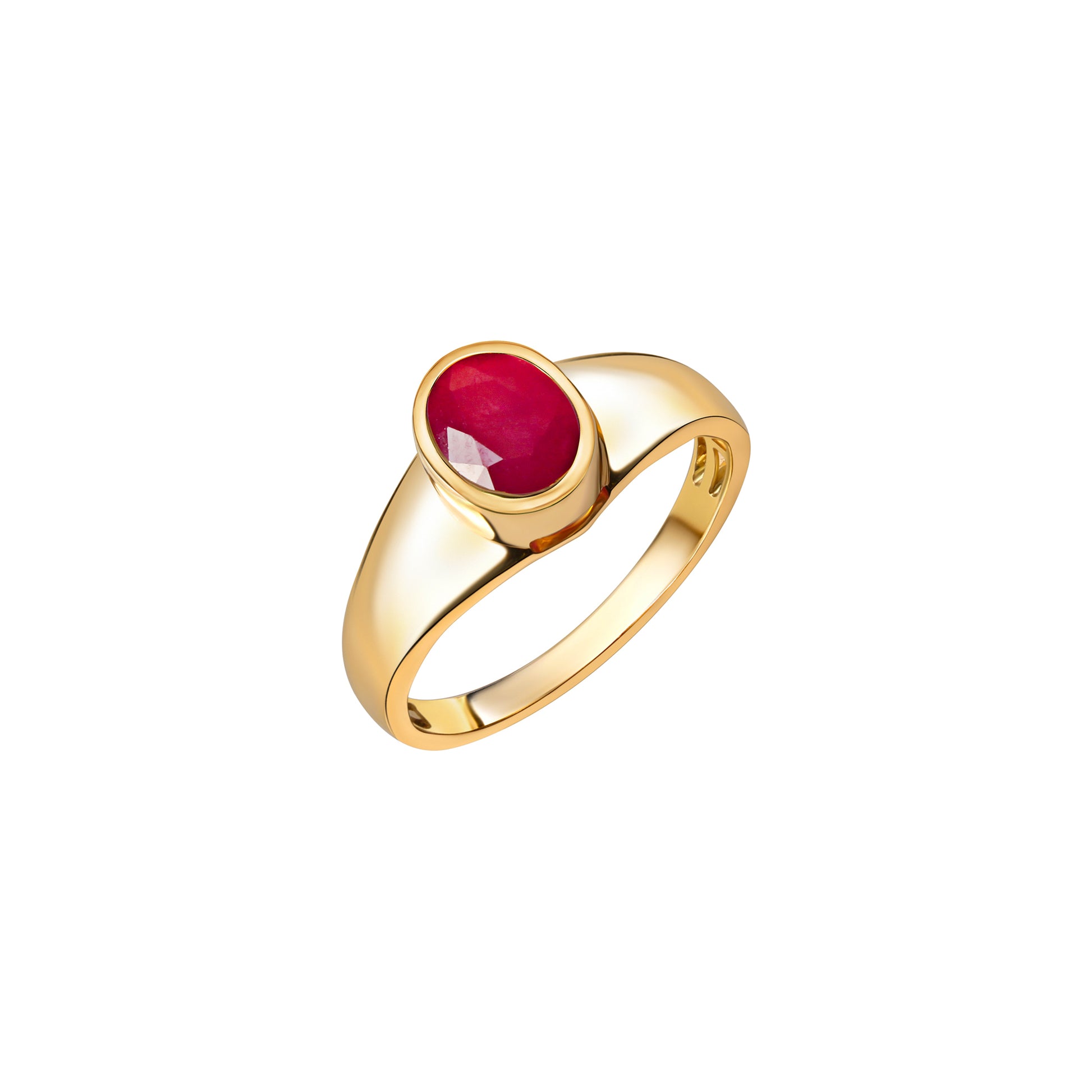 Bague en or 585/- et rubis