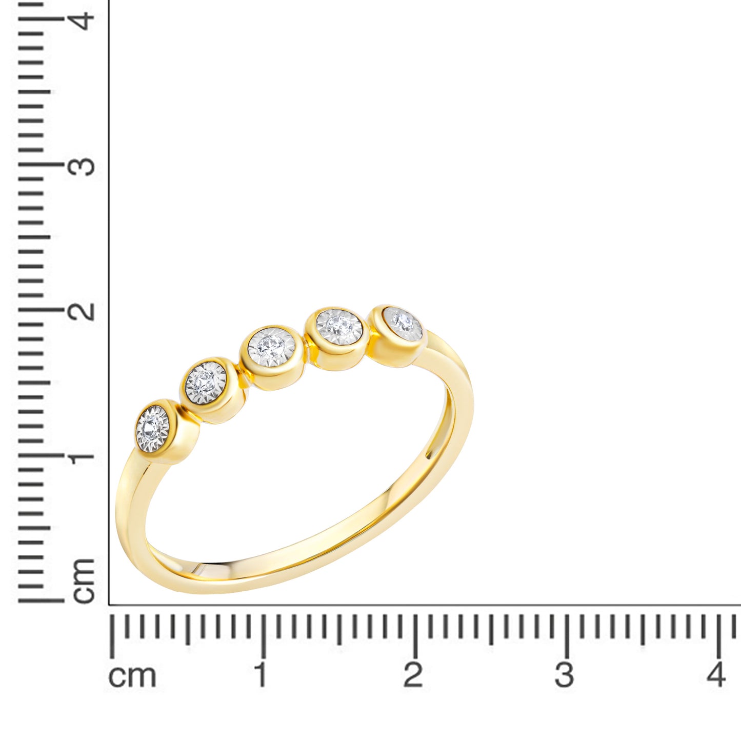 Ring 585/- gold rhodium-plated (partially) diamond 0.05ct.