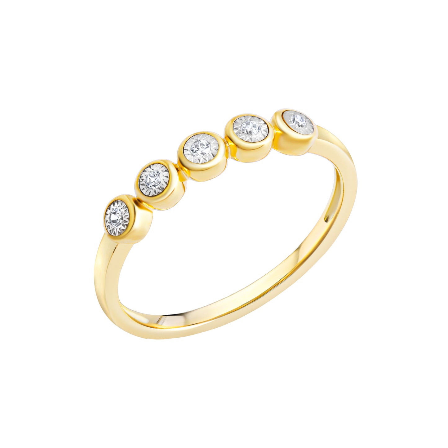 Ring 585/- gold rhodium-plated (partially) diamond 0.05ct.