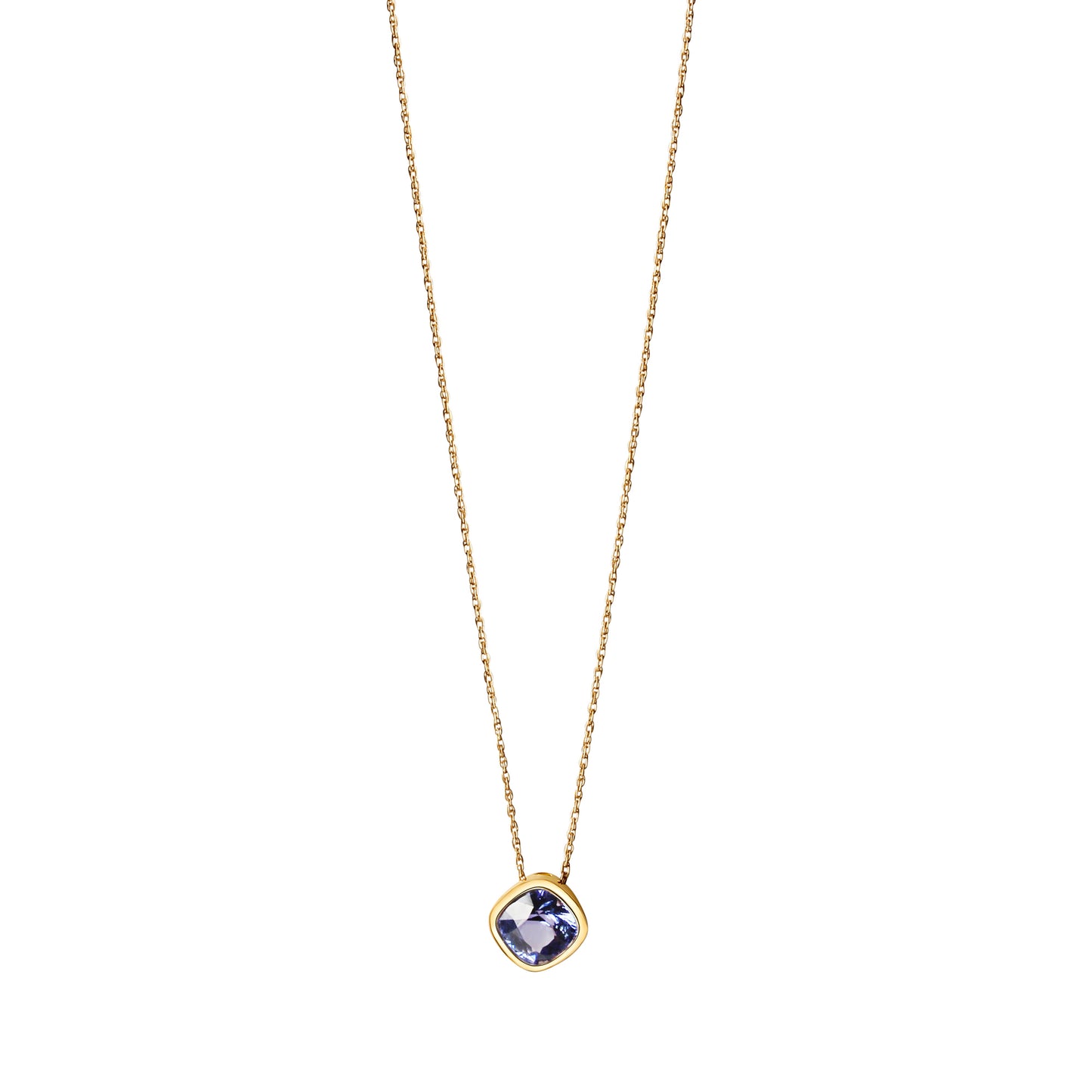 Pendant with chain anchor chain 585/- gold 46cm tanzanite