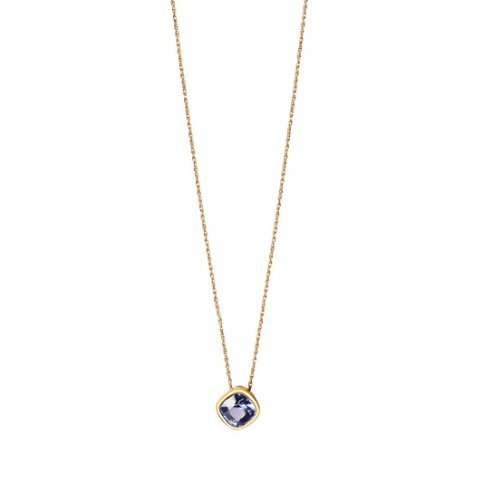 Pendant with chain anchor chain 585/- gold 46cm tanzanite