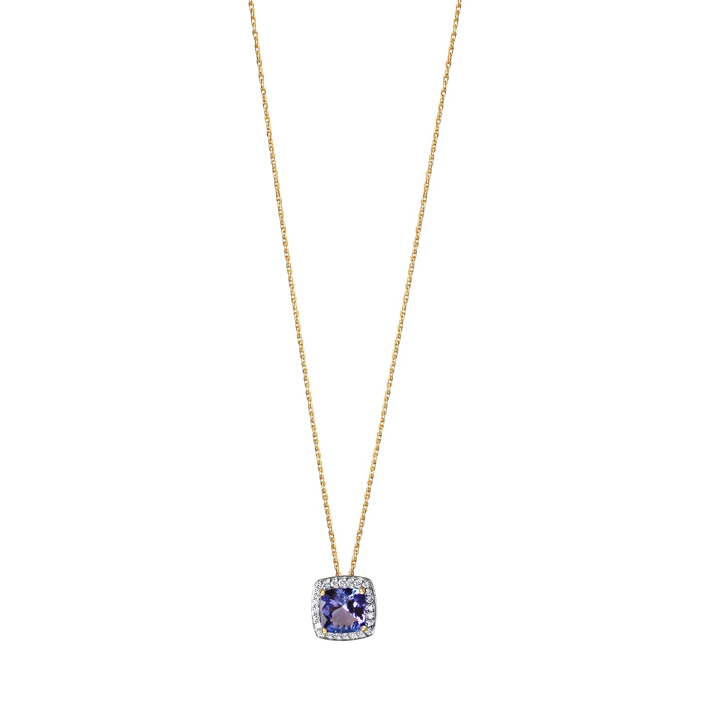 Anchor chain 585/- gold rhodium-plated (partially) 46cm diamond 0.109ct.