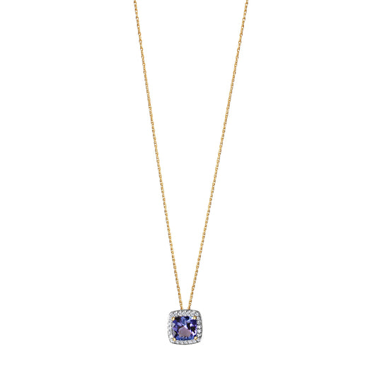 Anchor chain 585/- gold rhodium-plated (partially) 46cm diamond 0.109ct.