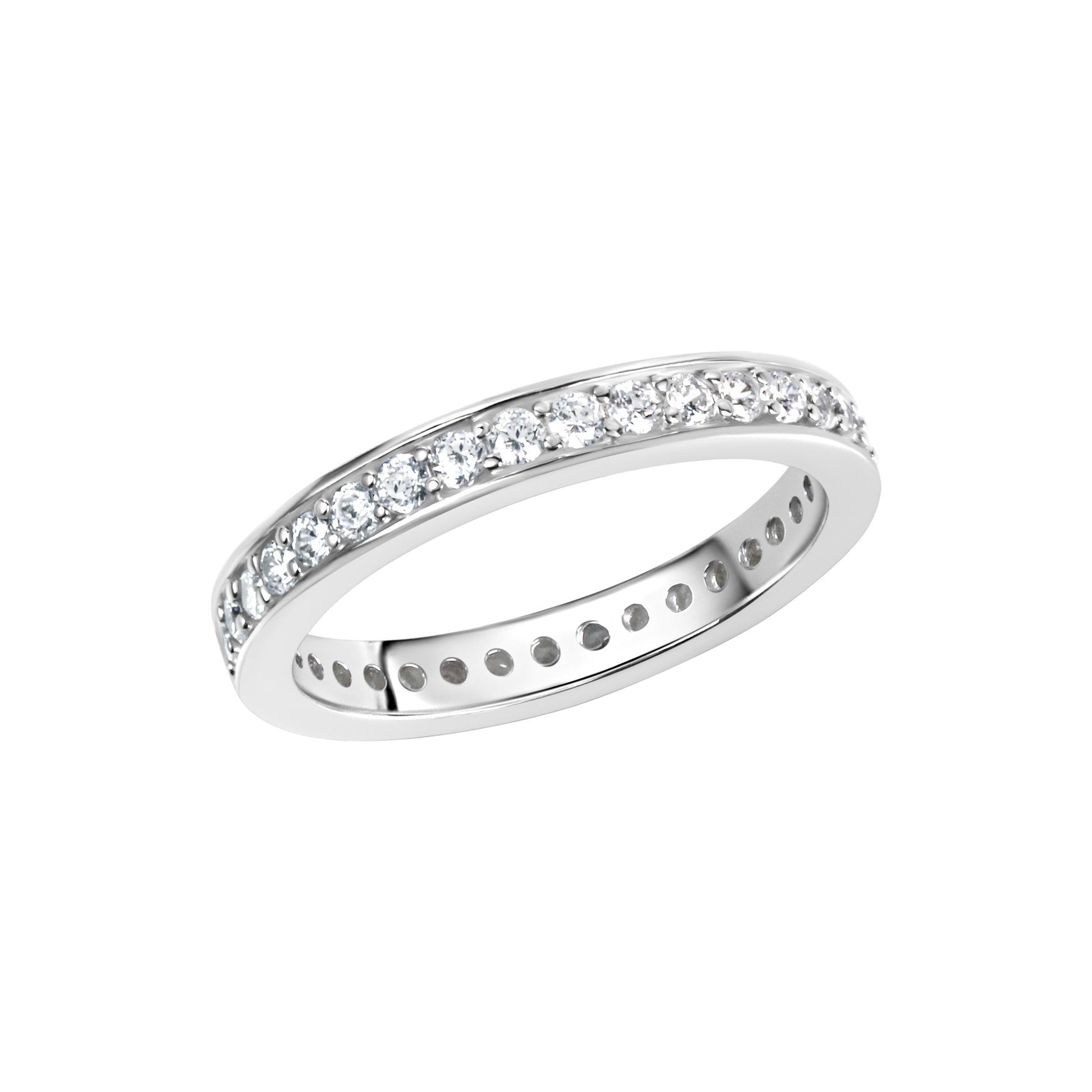 Ring 925/- Sterling Silver Rhodium Plated Zirconia