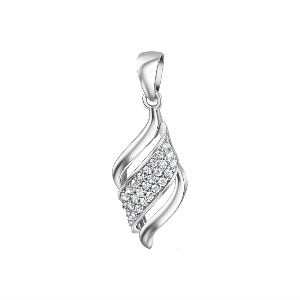 Anhänger 925er Sterling Silber Rhodiniert 3,0cm Zirkonia