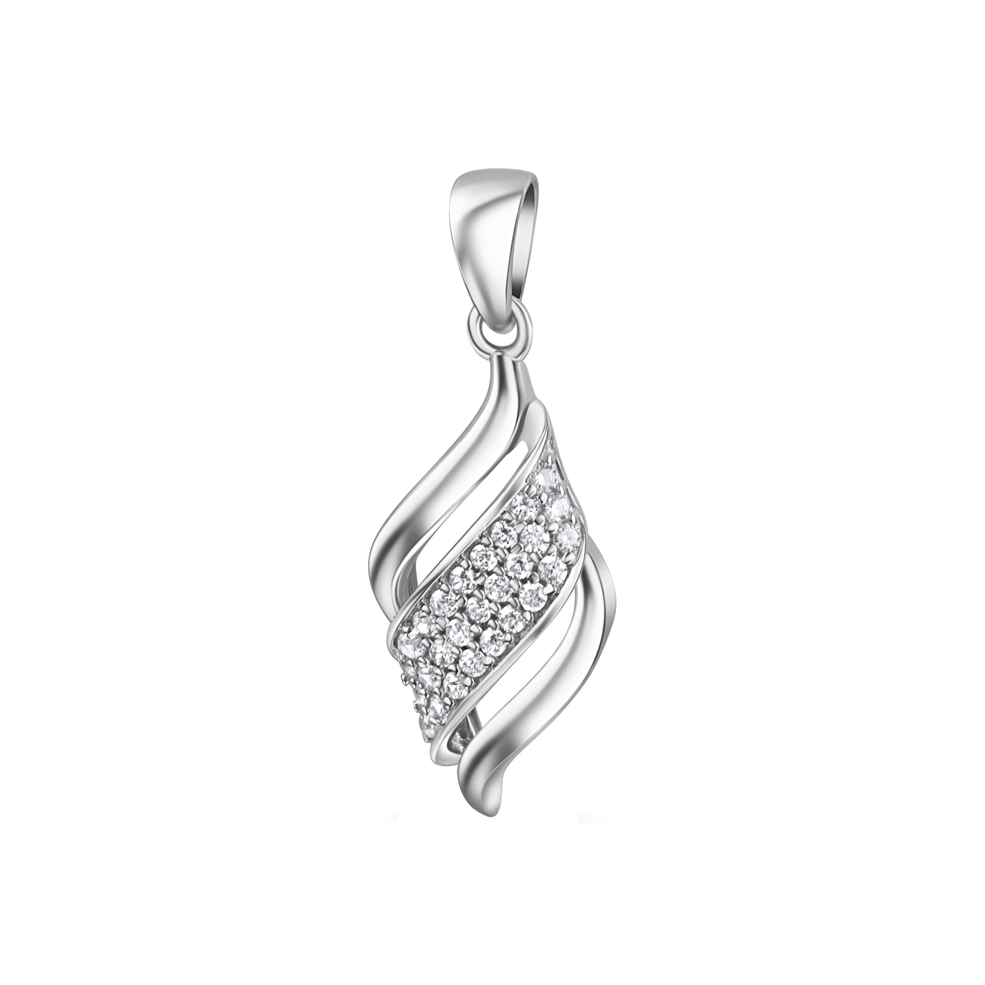 Anhänger 925er Sterling Silber Rhodiniert 3,0cm Zirkonia