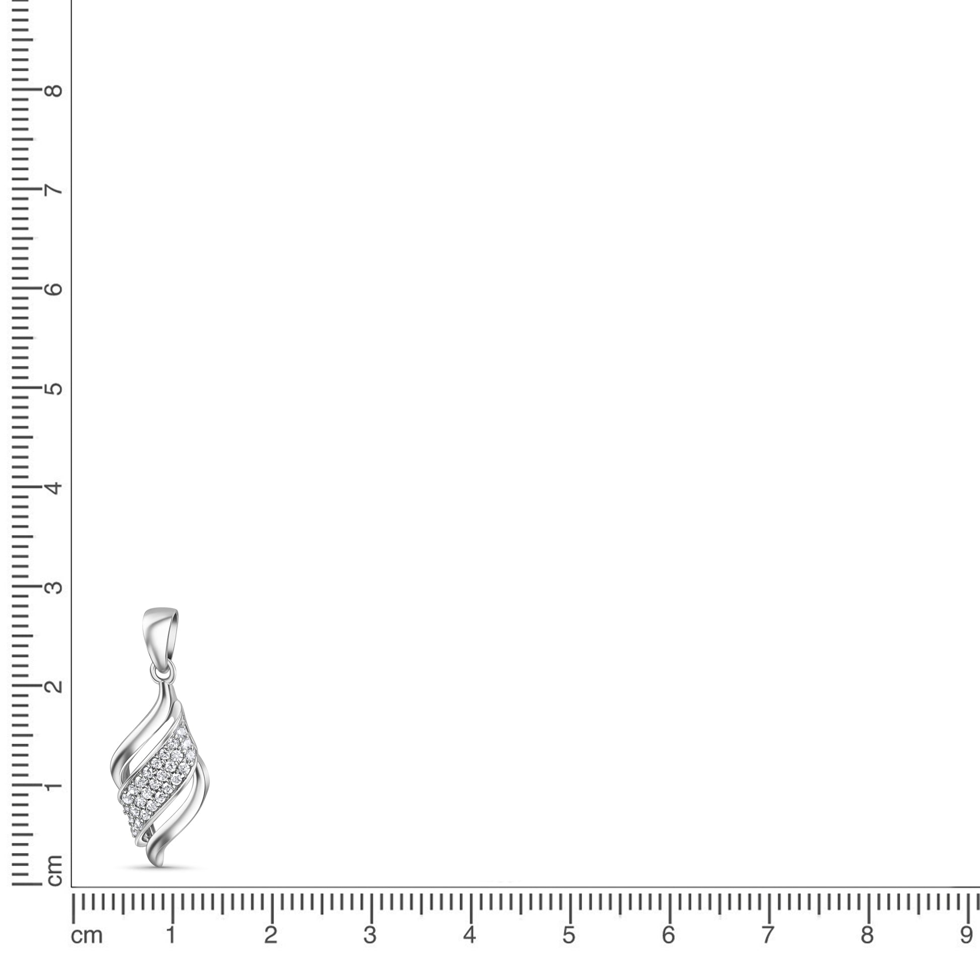 Anhänger 925er Sterling Silber Rhodiniert 3,0cm Zirkonia