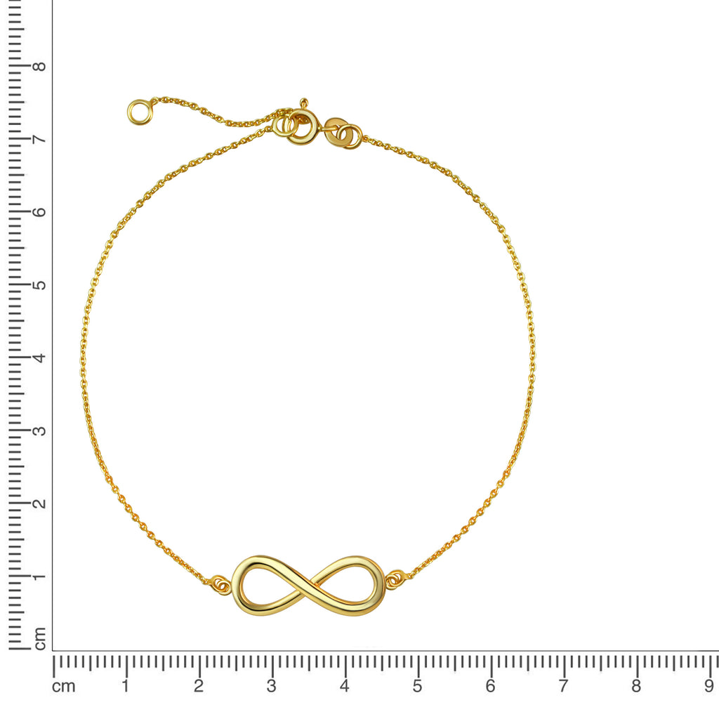 Chaîne de cheville en argent sterling 925 plaqué or 23+3 cm