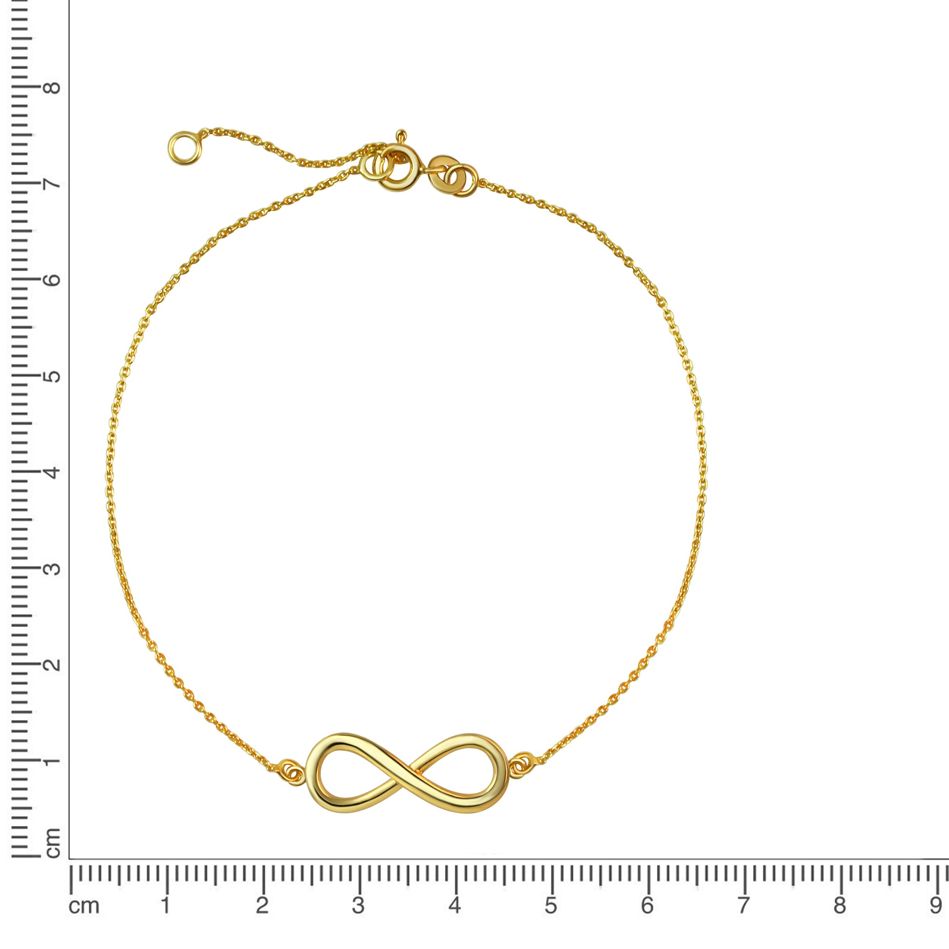 Anklet anchor chain 925/- Sterling silver gold-plated 23+3cm