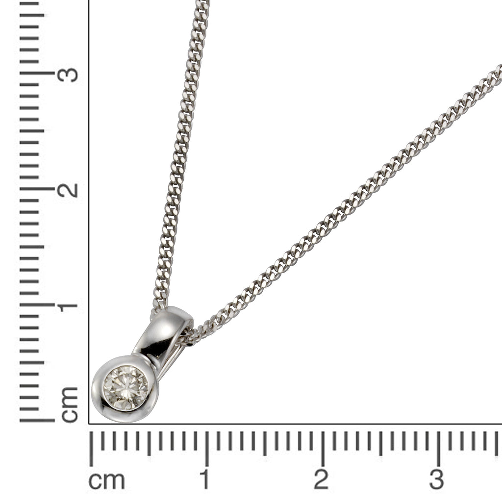 Chaîne d'ancre 585/- plaquée or rhodié (partiellement) 46cm diamant 0,109ct.