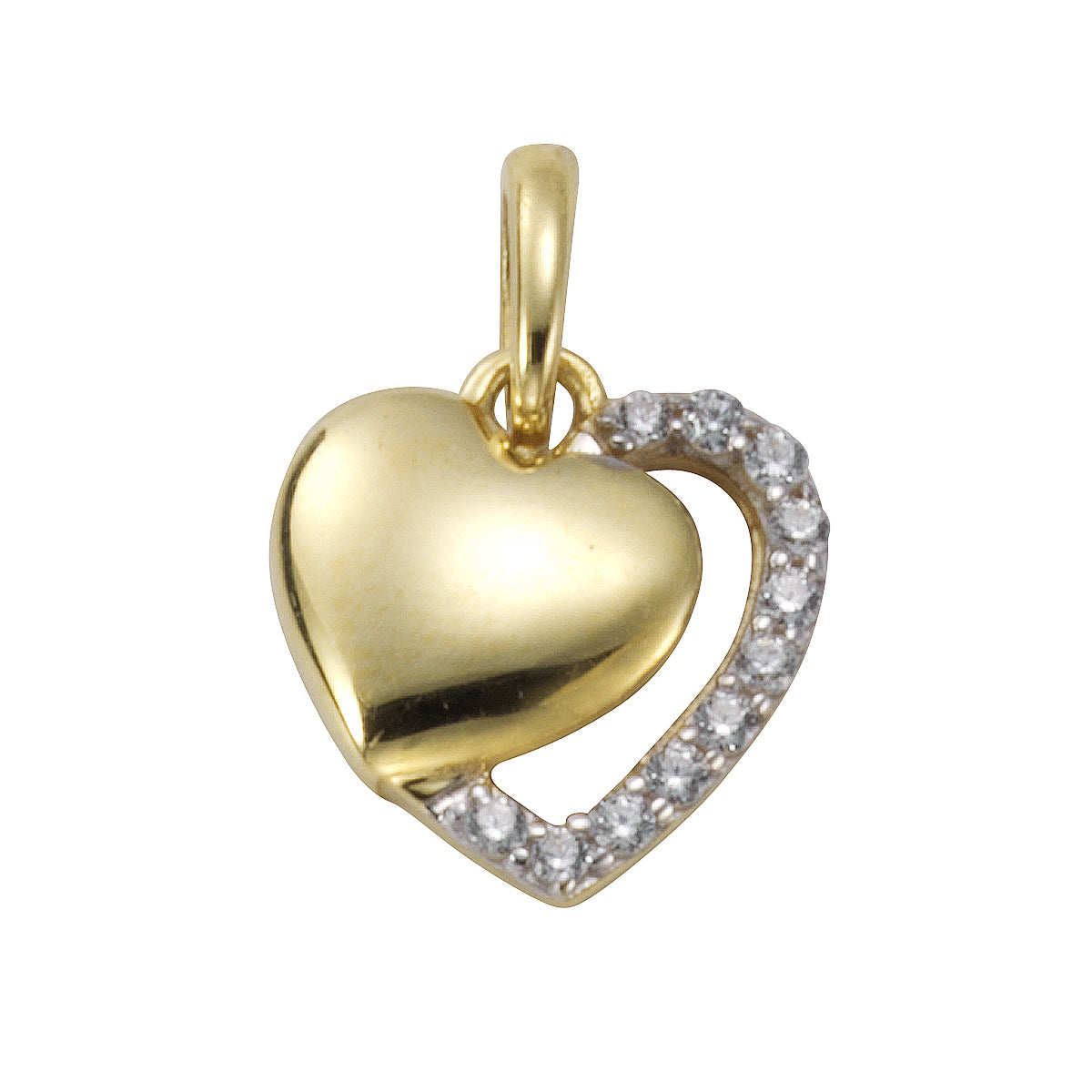 Anhänger 333er Gold rhodiniert (teil) 1,7cm Zirkonia