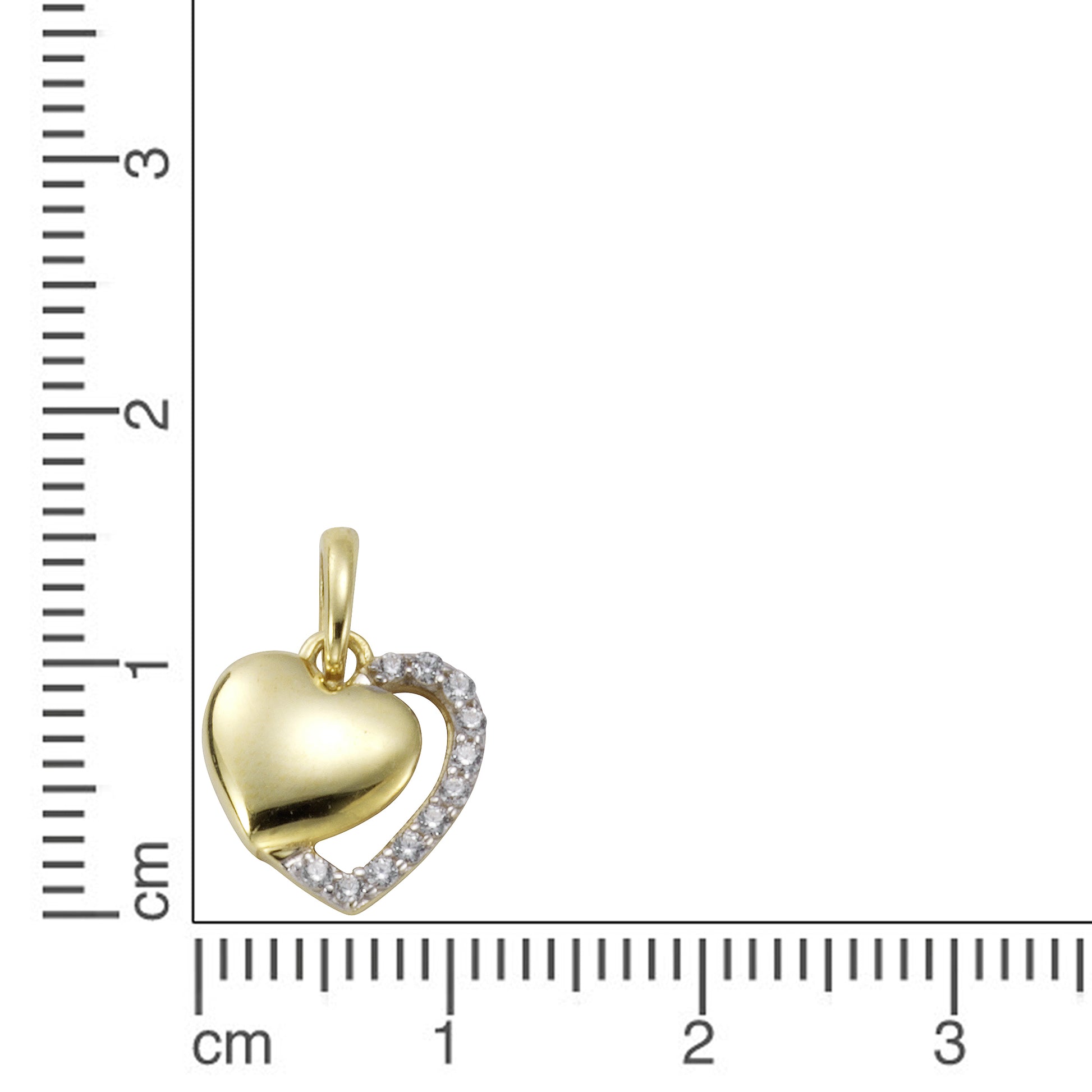 Anhänger 333er Gold rhodiniert (teil) 1,7cm Zirkonia