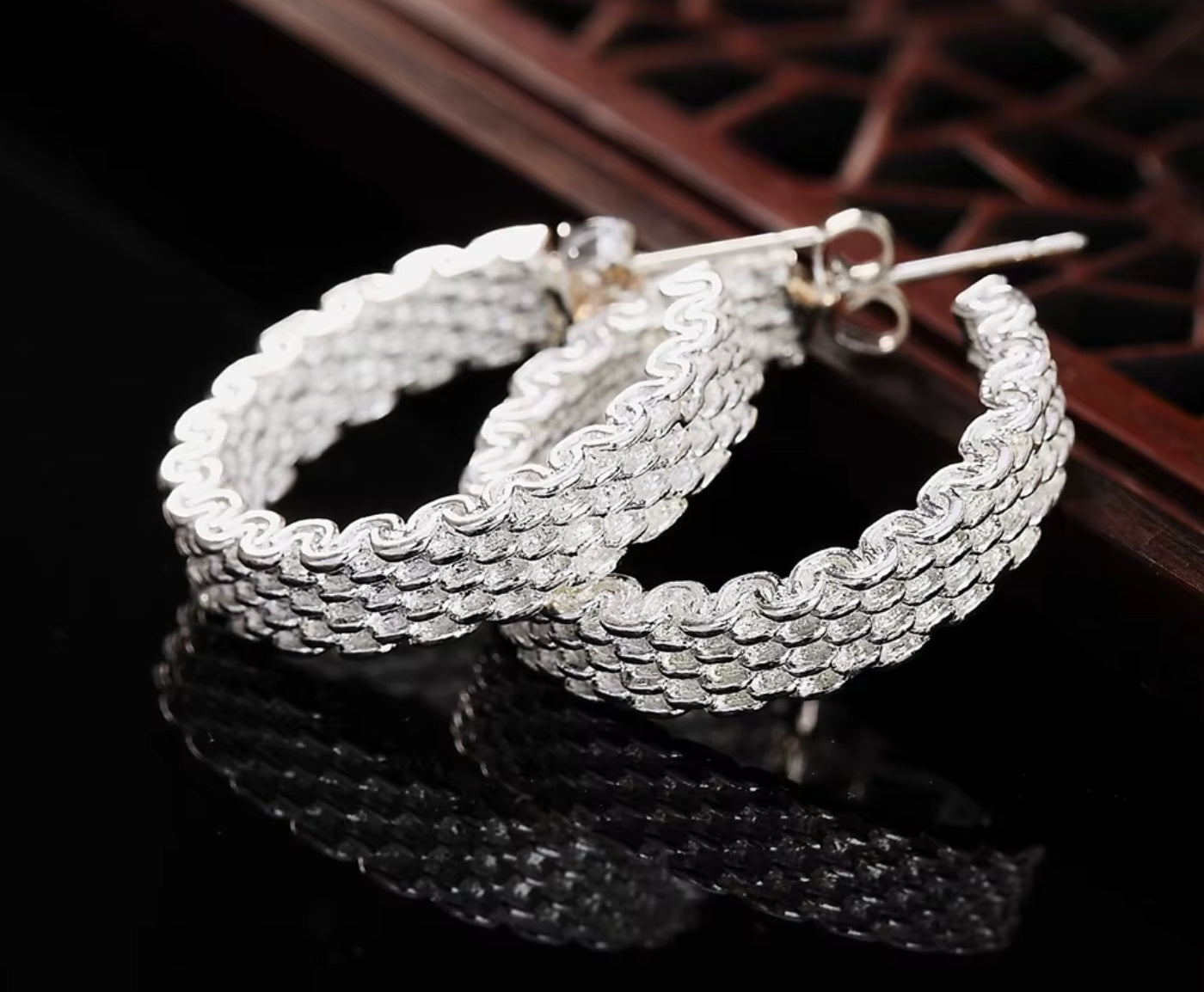 Ohrringe aus 925er Sterling-Silber, Creolen