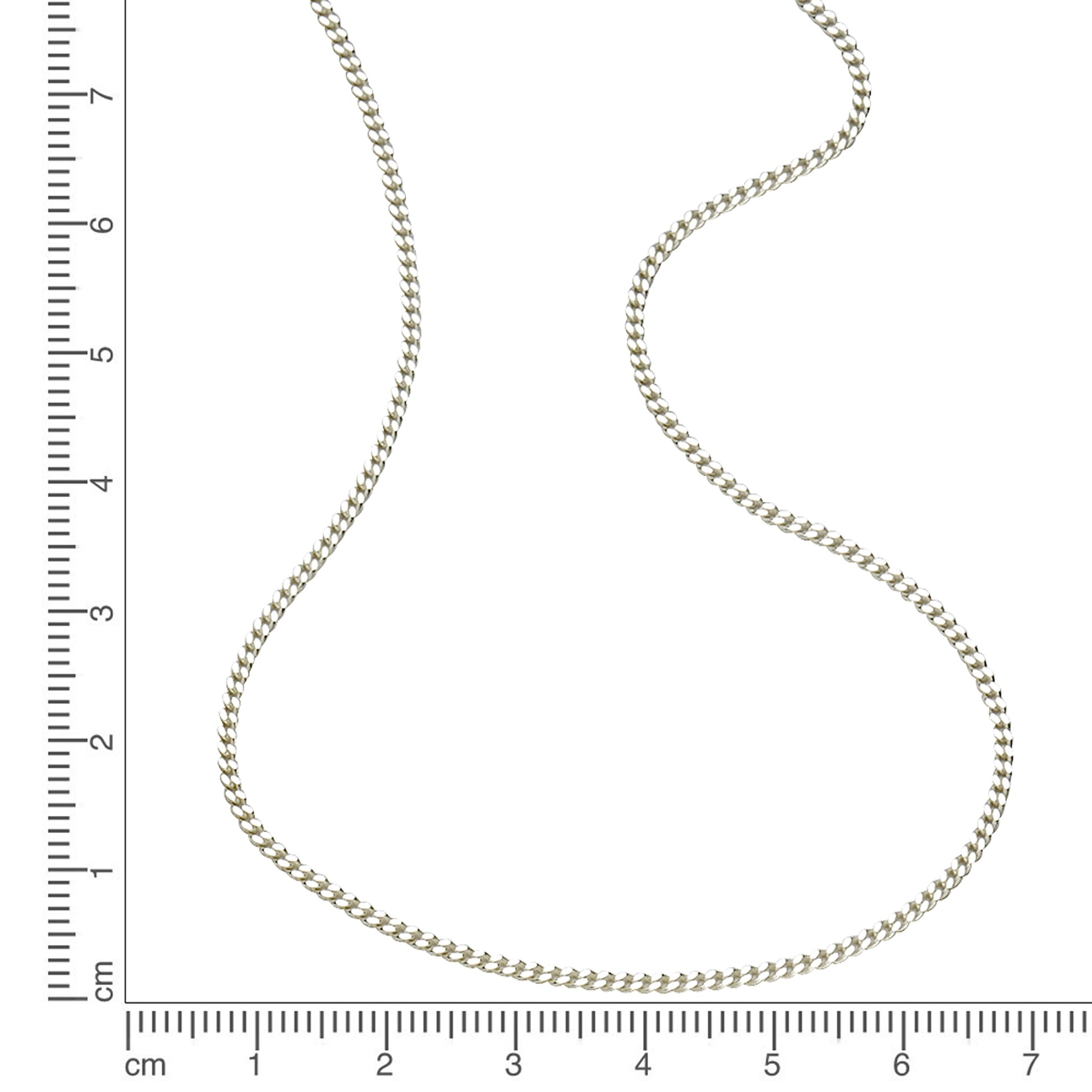 Chaîne d'ancre 585/- plaquée or rhodié (partiellement) 46cm diamant 0,109ct.