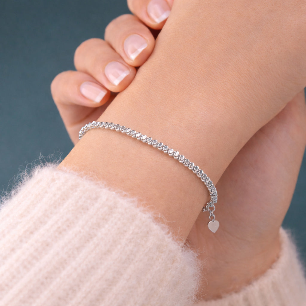 Armband aus 925er Sterling-Silber, Strukturarmband