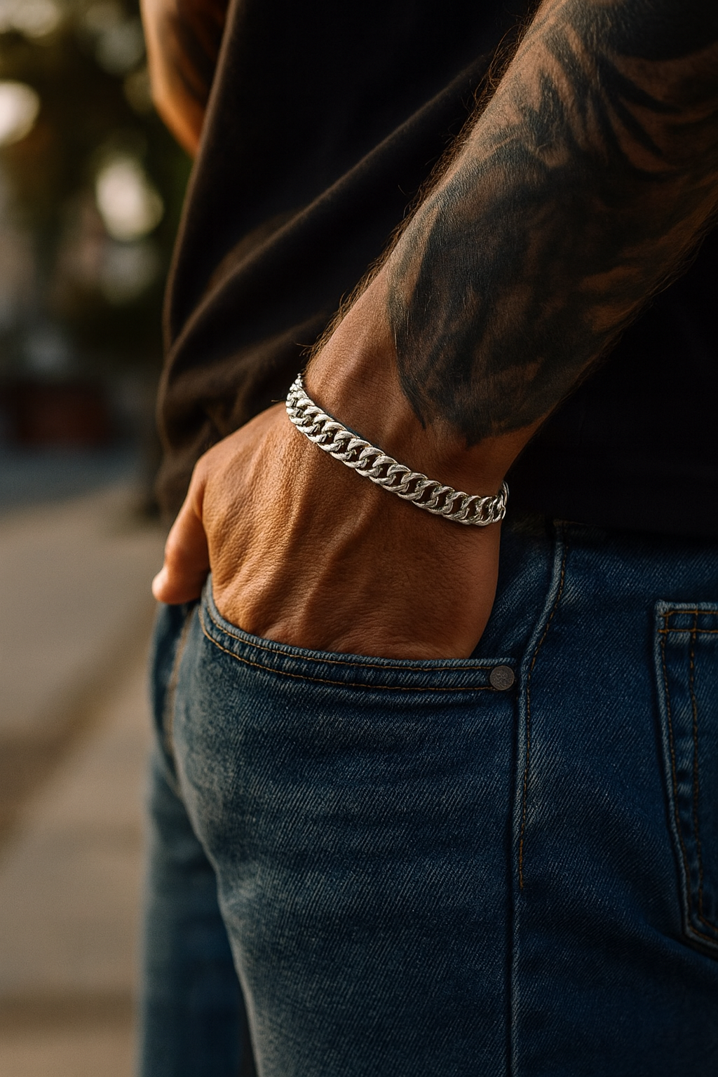 Armband aus 925er Sterling-Silber, Panzerarmband, 20cm