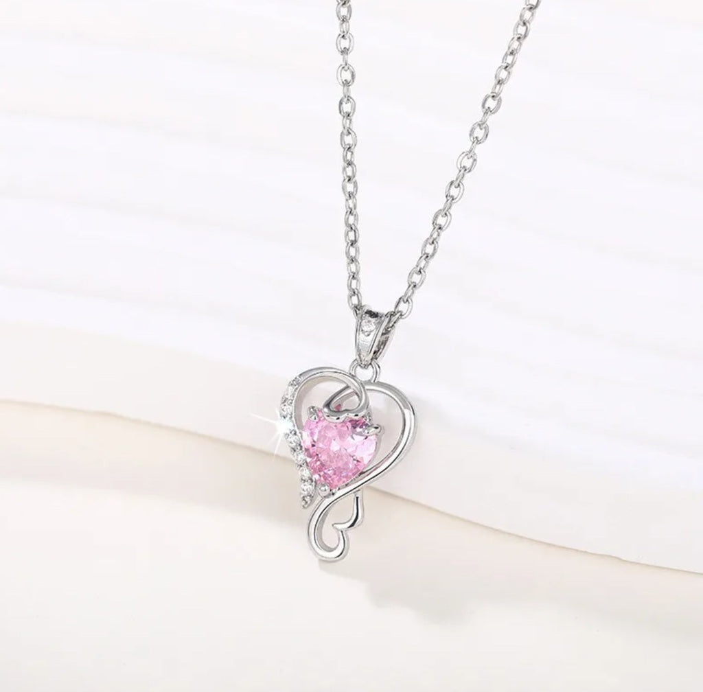 Kette mit Anhänger aus Edelstahl, Romantic Heart