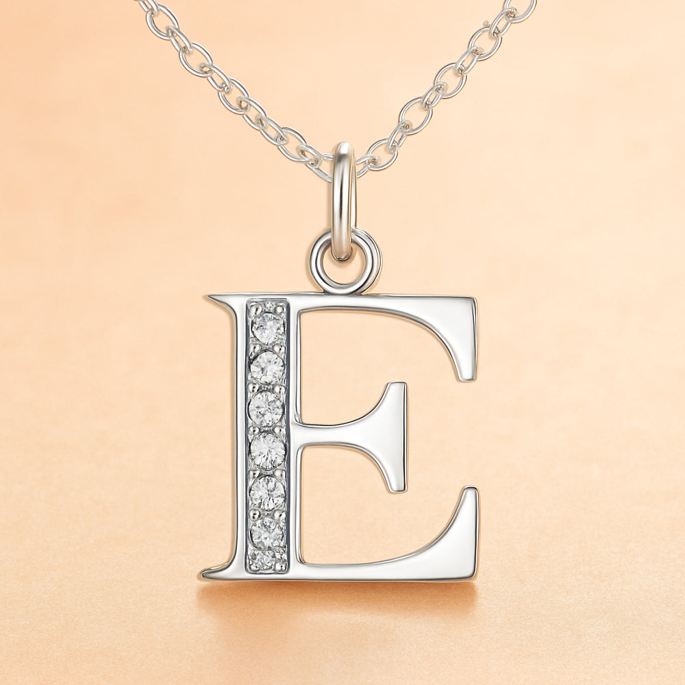 Kette mit Anhänger aus 925er Sterling-Silber, verschiedene Buchstaben, 45cm