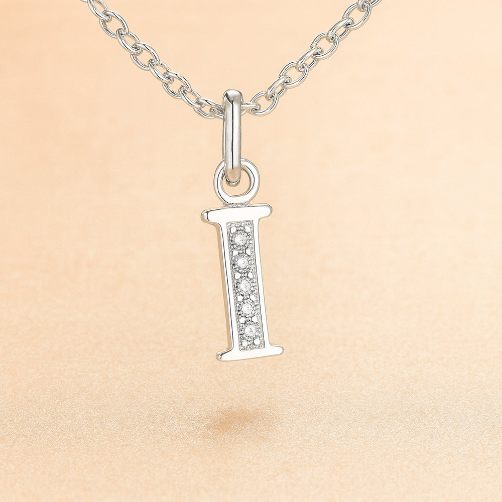 Kette mit Anhänger aus 925er Sterling-Silber, verschiedene Buchstaben, 45cm