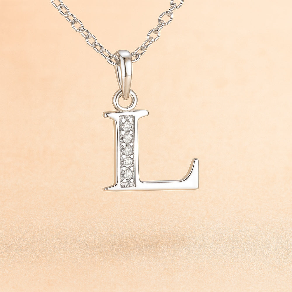 Kette mit Anhänger aus 925er Sterling-Silber, verschiedene Buchstaben, 45cm
