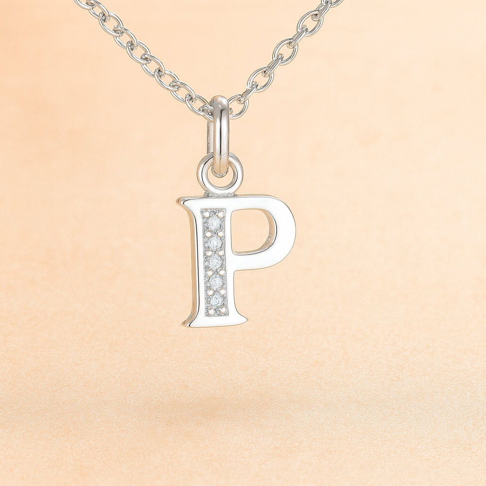 Kette mit Anhänger aus 925er Sterling-Silber, verschiedene Buchstaben, 45cm