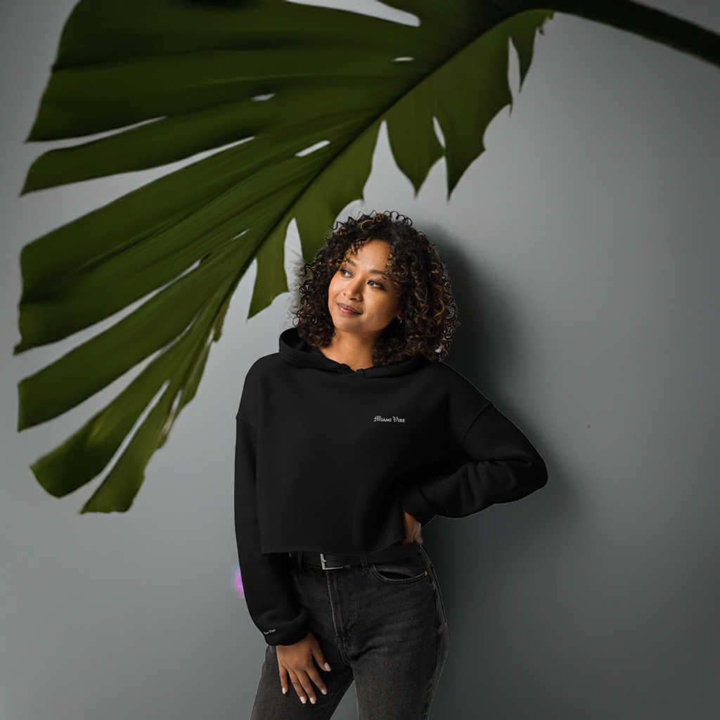 Crop-Hoodie bestickt Miami Vibe