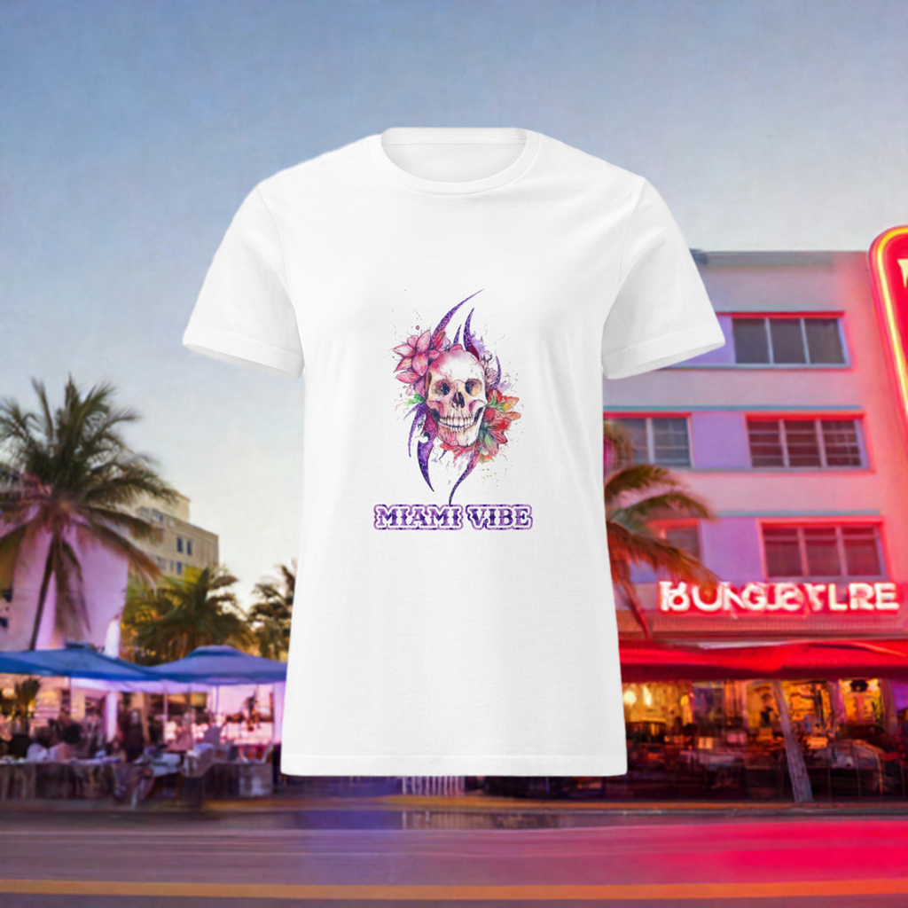 T-shirt basique doux pour femme, ambiance Miami