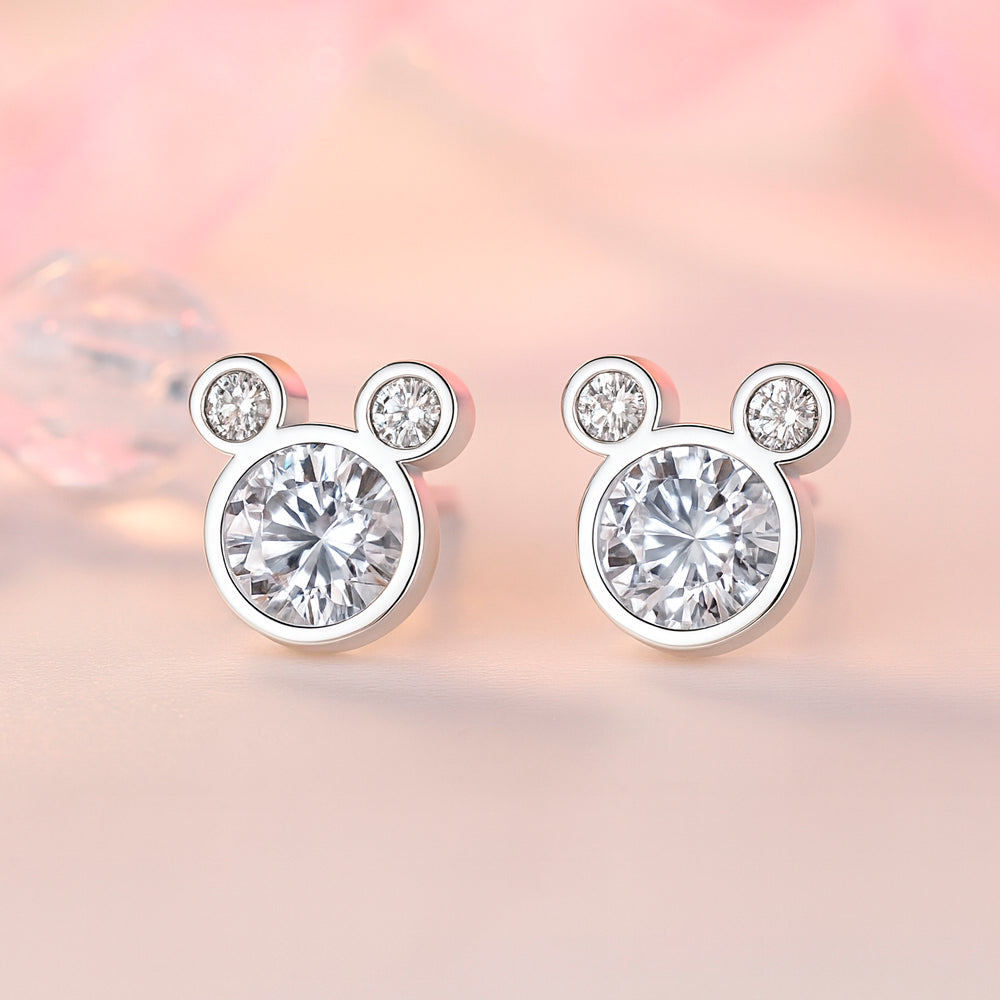 Ohrstecker aus 925er Sterling-Silber, Mini-Maus